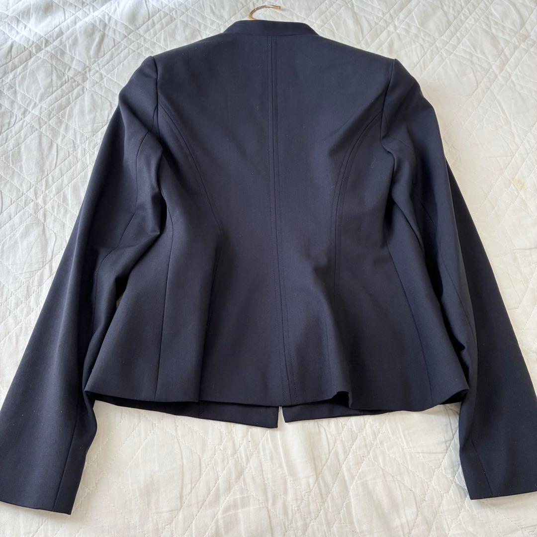 Theory ノーカラージャケット ネイビー フォーマル ビジネス ネイビー