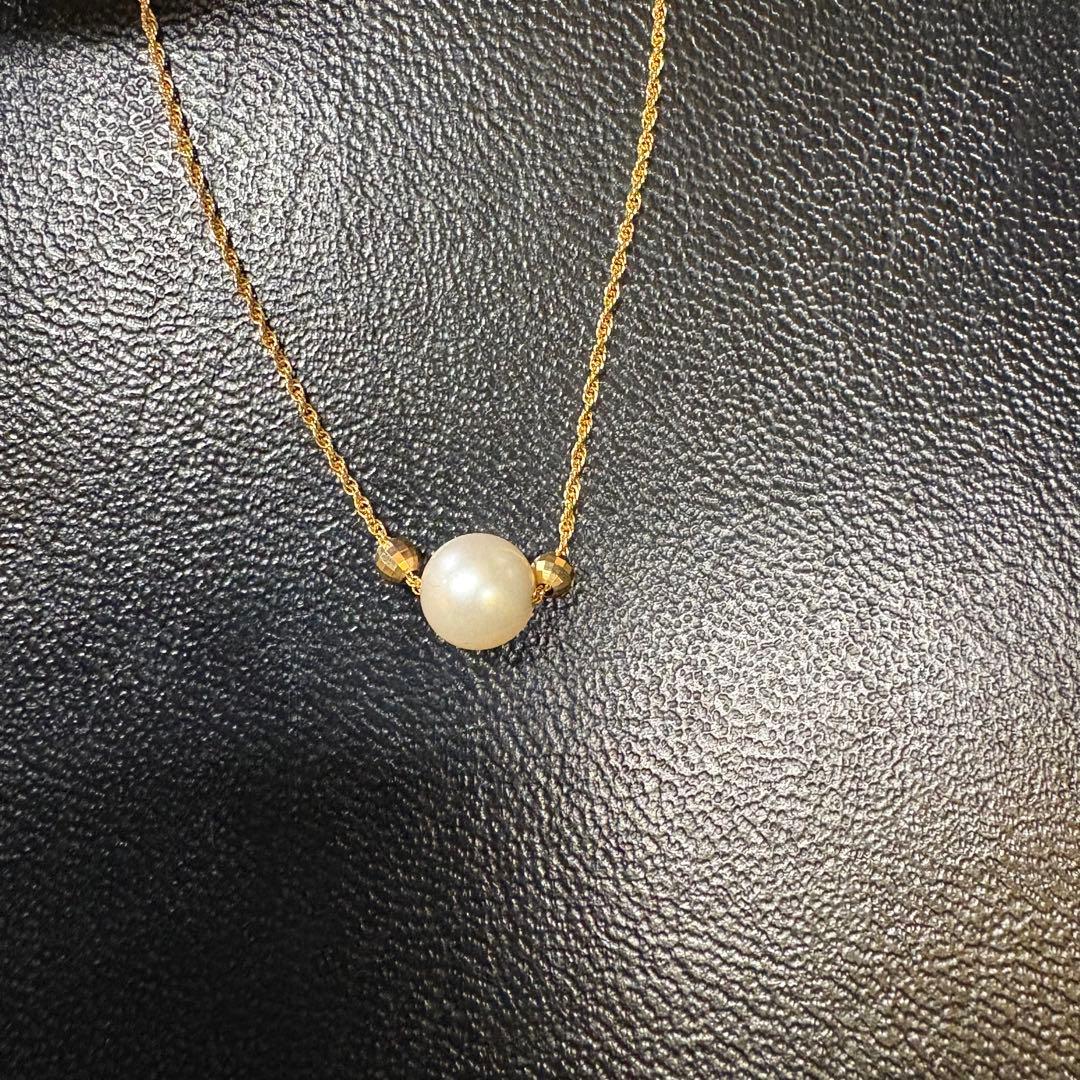 k.18ゴールドチェーン　パール ネックレス
