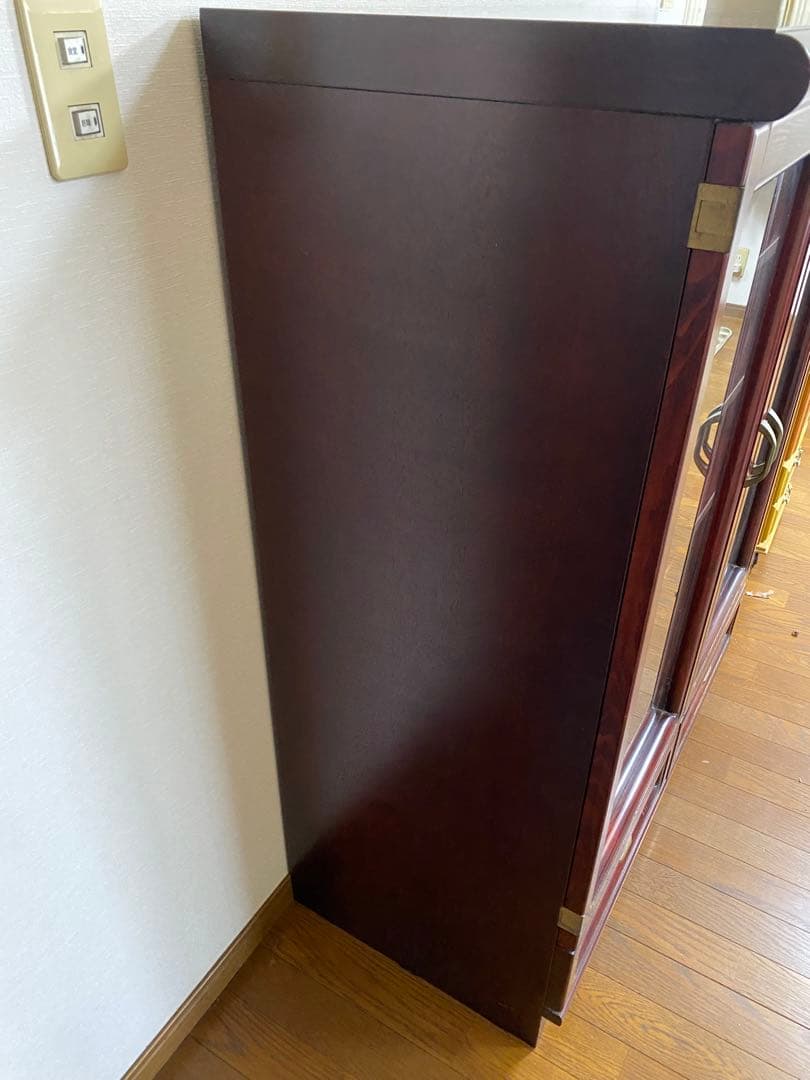 karimoku オールド カリモク キャビネット 木製 ボード ガラス扉付