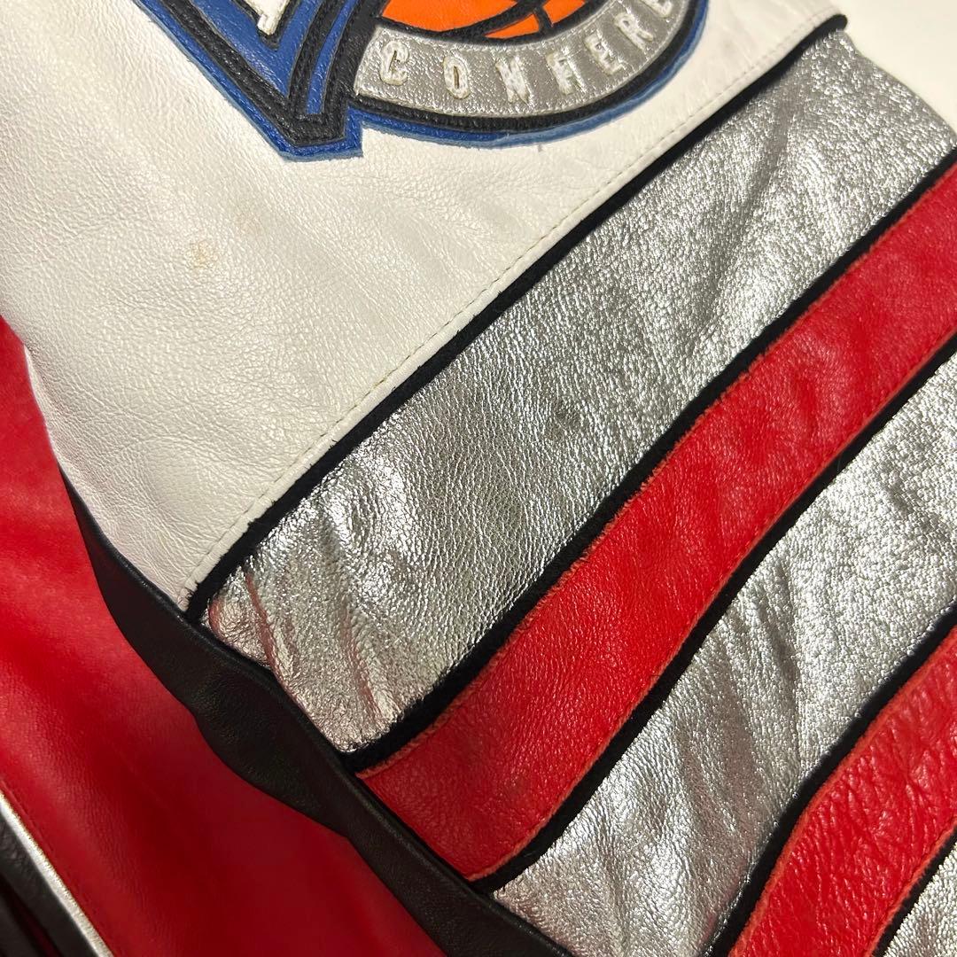 希少JEFF HAMILTON シカゴ・ブルズ レザースタジャン レッド M