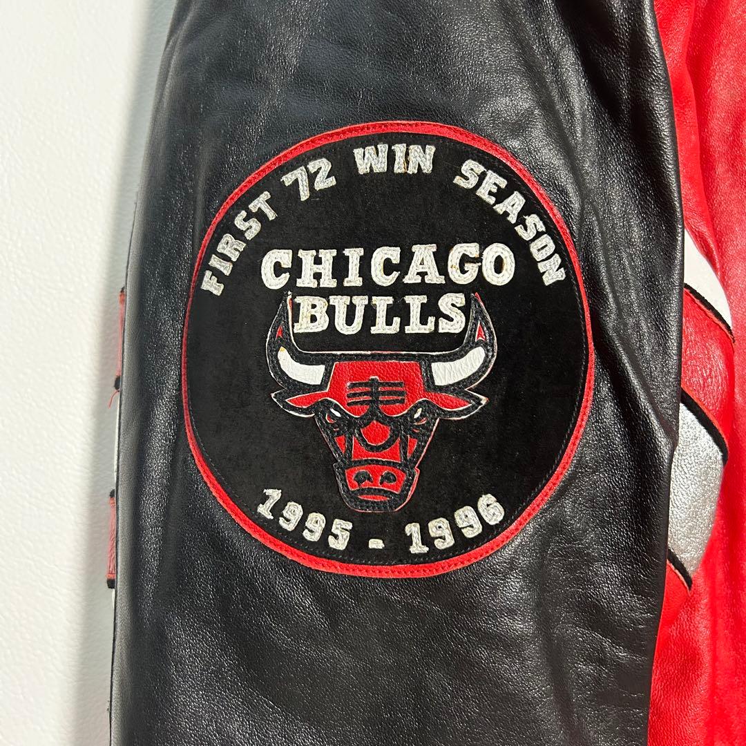 希少JEFF HAMILTON シカゴ・ブルズ レザースタジャン レッド M