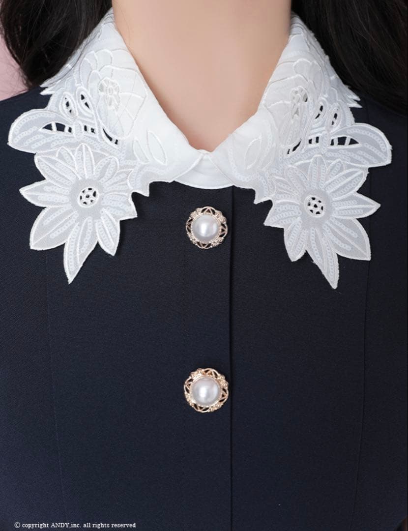 b*様 【an/アン】襟付き/パールボタン/ポケットデザイン/ Aライン/キャバ