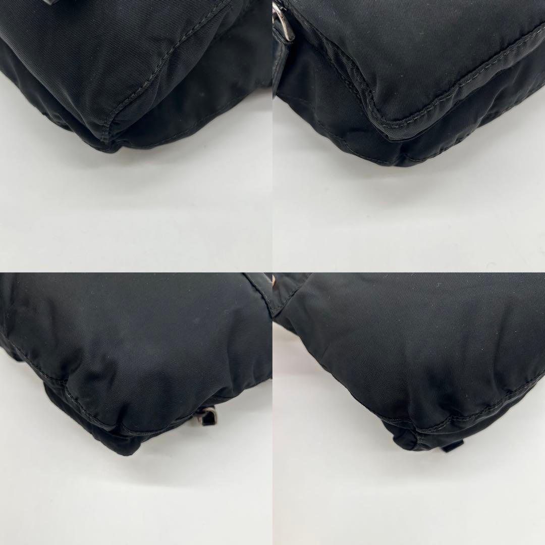 【新型 美品】PRADA プラダ ボディバッグ テスートナイロン 三角ロゴ 黒