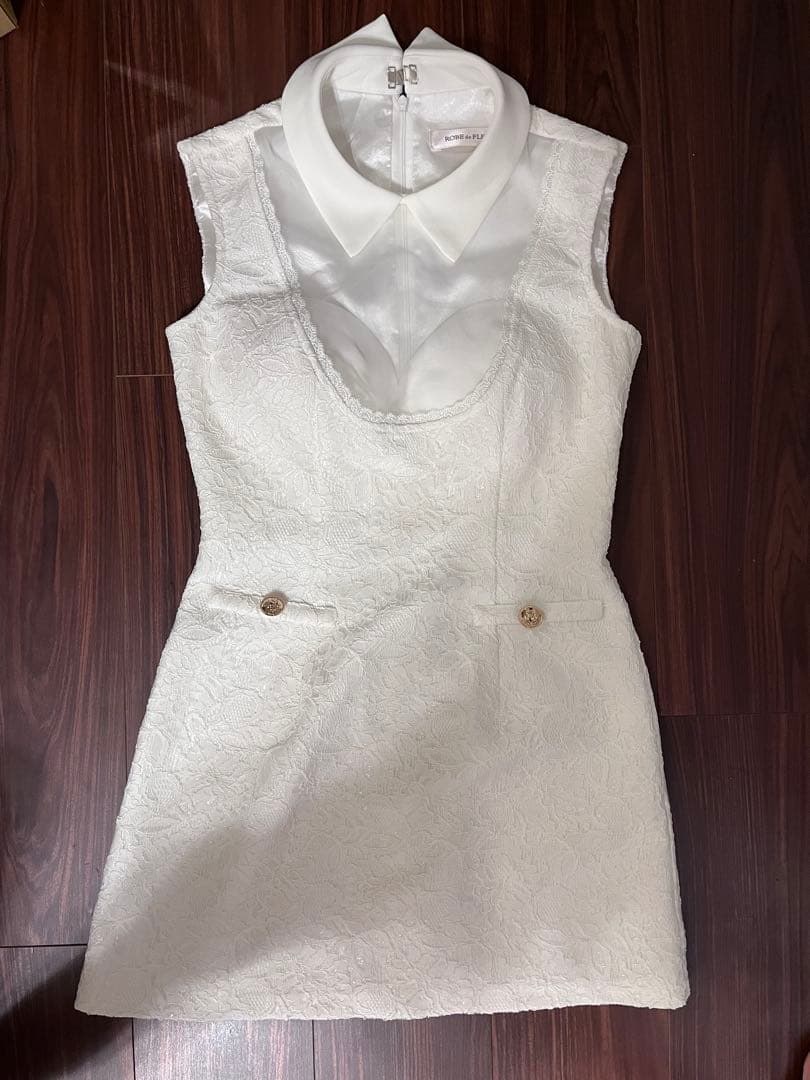 ROBE de FLEURS ホワイトドレス M