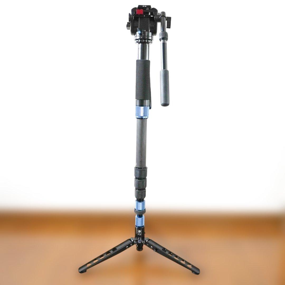 【未使用】SIRUI 自立式カーボン4段一脚 ＋ビデオ油圧式雲台セット