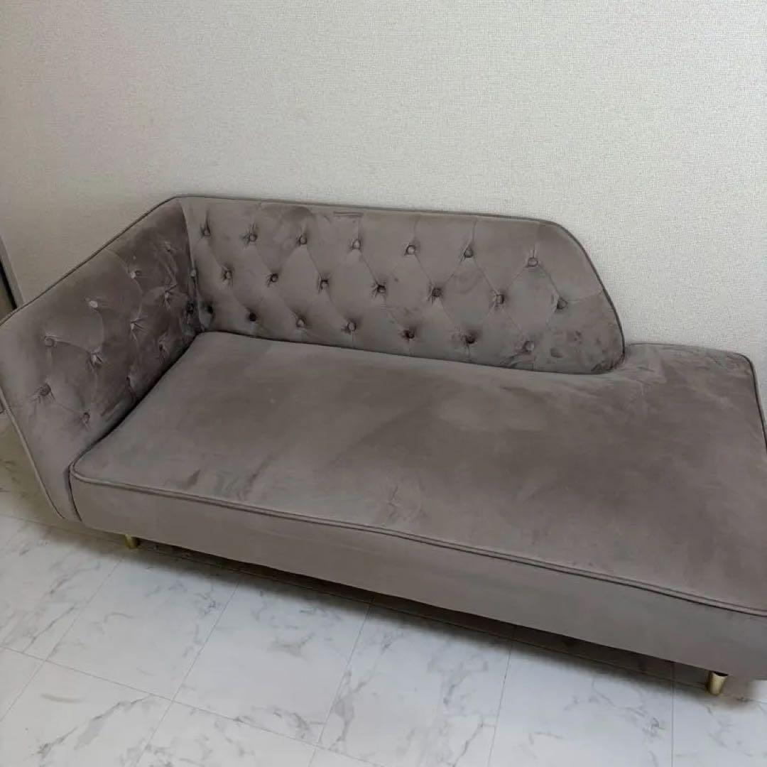 【2/20まで】LOWYA ソファ 2人掛けソファ カウチソファ ベルベット調