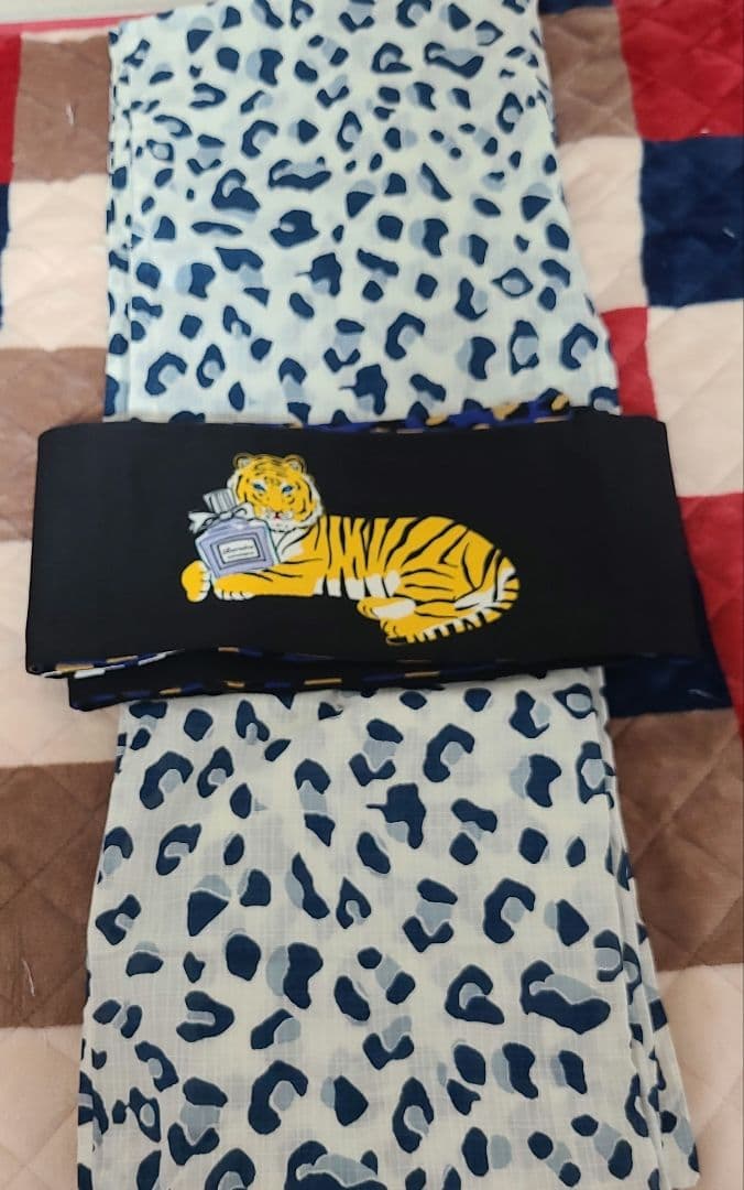 パメオポーズ　青レオパード浴衣　綿　万博やイベントや推し活にも！