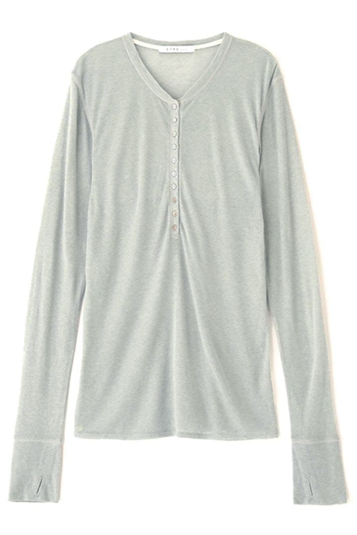 新品タグ付未開封 ETRE ウールフライスヘンリーネックプルオーバー 新作ブルー