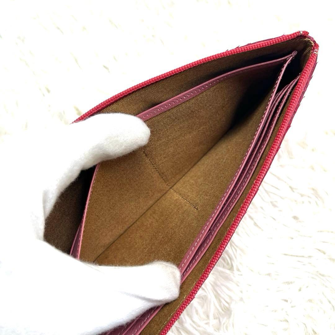 極美品 ATAO アタオ　リモパイソン　L字ファスナー　長財布 ピンク 金具ロゴ