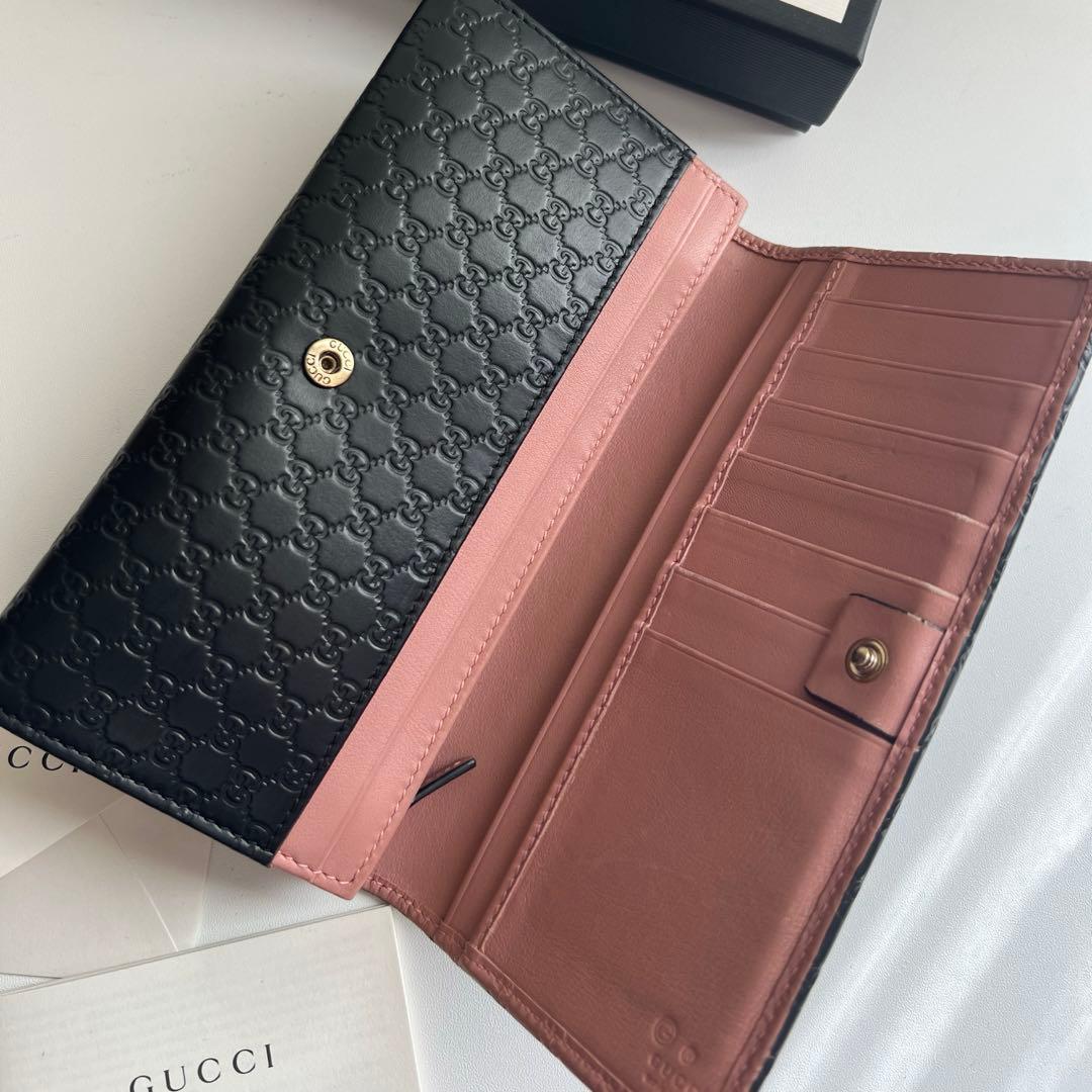 11 極上美品 GUCCI グッチ マイクロシマ 2つ折り 長財布
