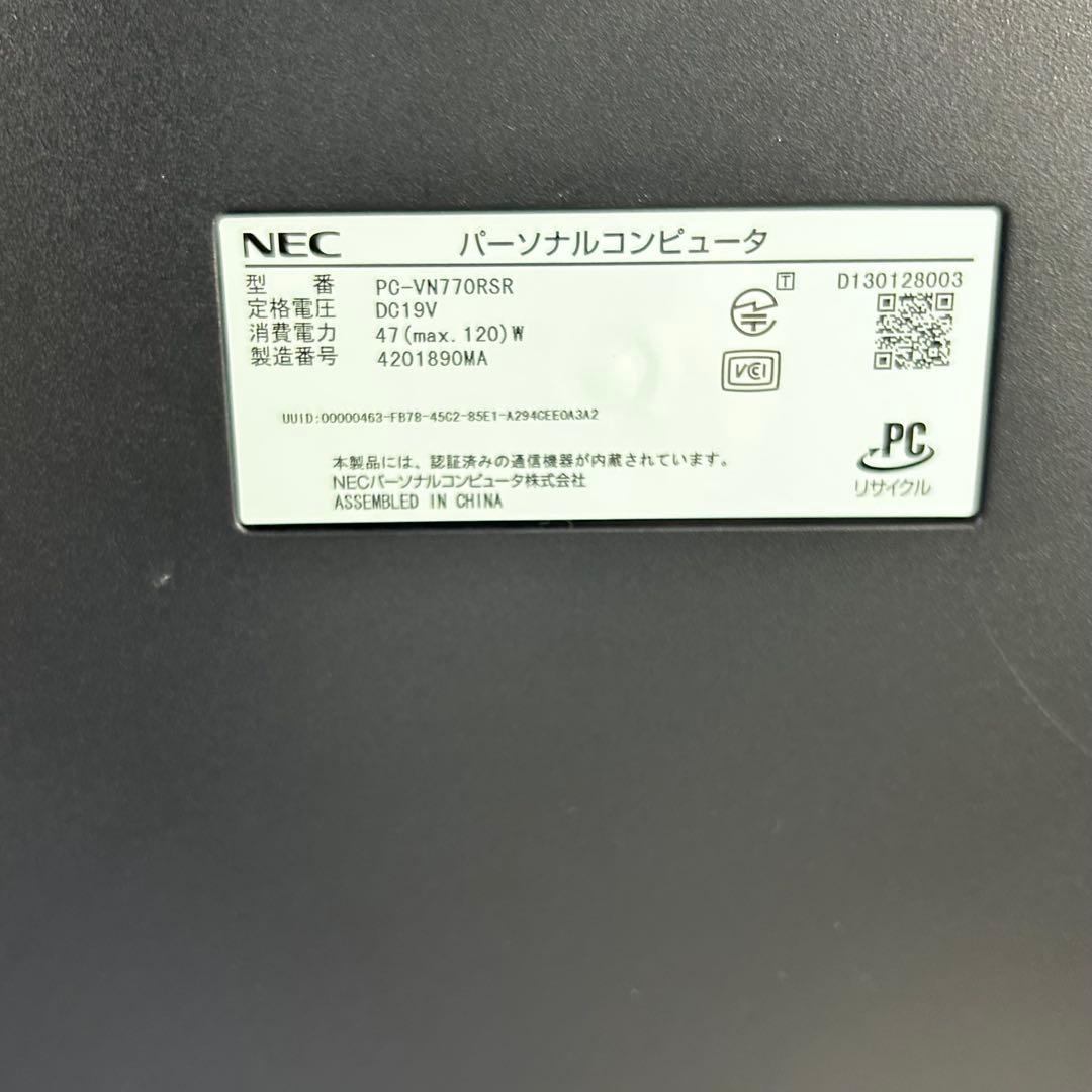 【専用】NEC デスクトップPC VALUESTAR VN770 レッド モニタ