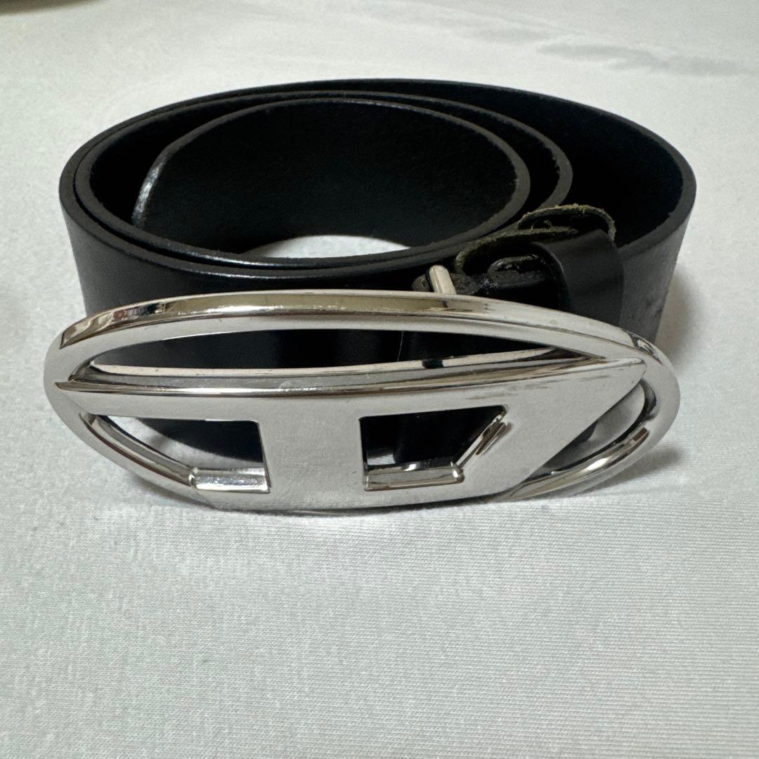 美品！袋付き！値下げ中！DIESEL ブラック レザー ベルト 75/30