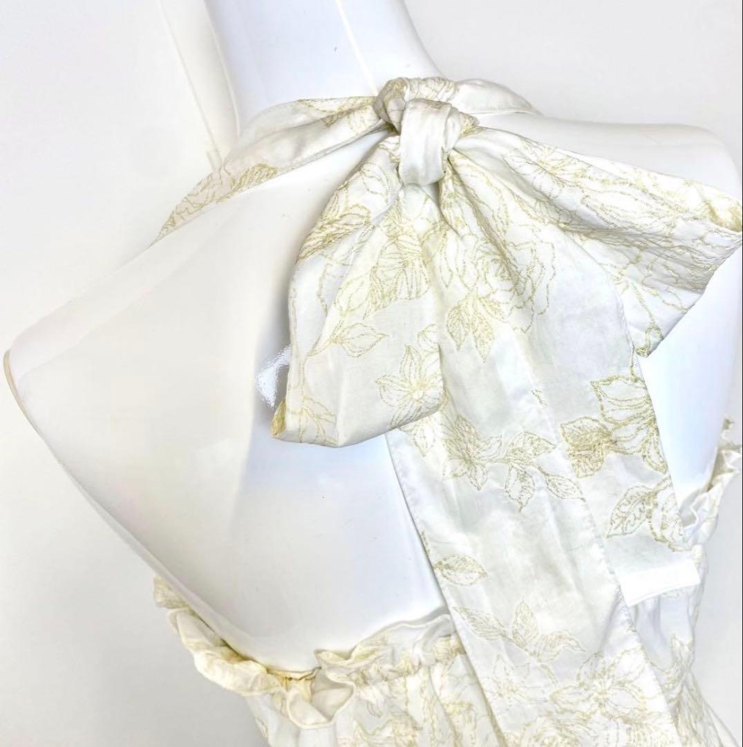 新品タグ付☆ BPN ブラックピースナウ 総柄ビスチェ ホルターネック