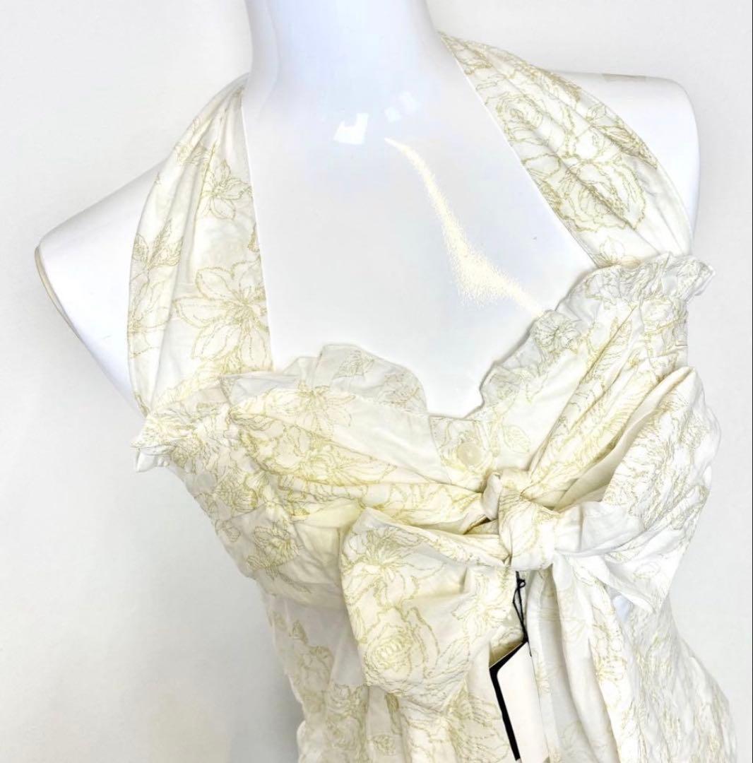 新品タグ付☆ BPN ブラックピースナウ 総柄ビスチェ ホルターネック