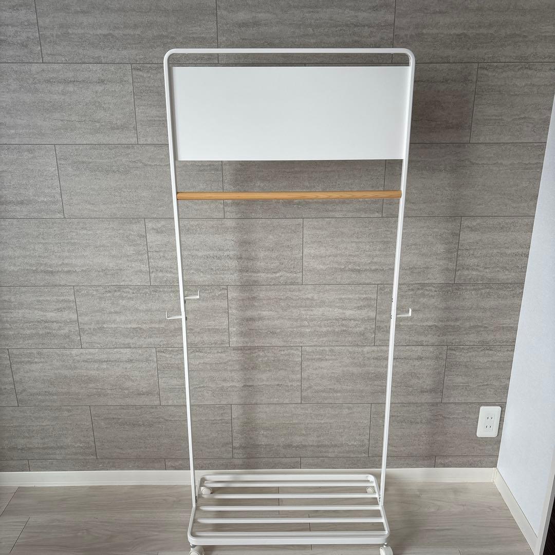 【美品】tower キッズパネル付きハンガーラック タワー　山崎実業