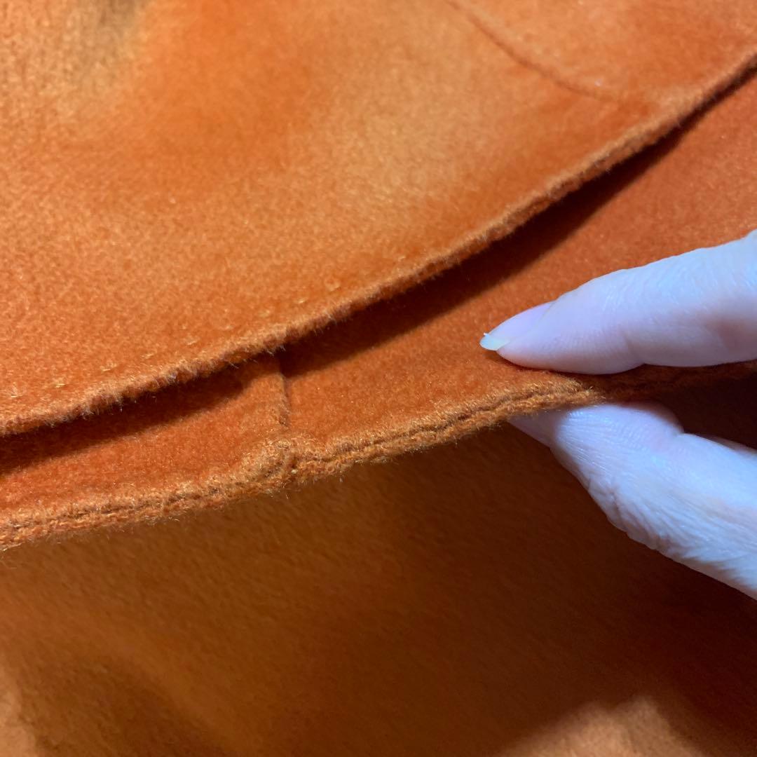 カシミヤ100% 自由区　オレンジ ケープコート