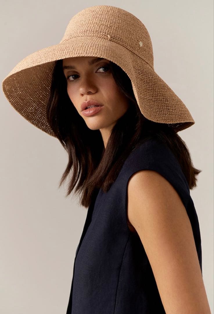 【極美品】ヘレンカミンスキー プロヴァンス12 麦わら帽子 ヌガー ラフィア