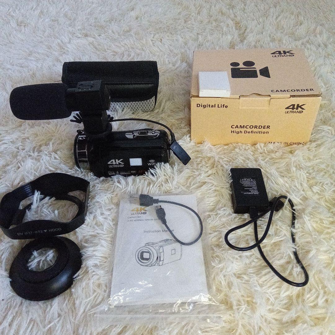 4K Ultra HD ビデオカメラ 48MP Wi-Fi機能付き