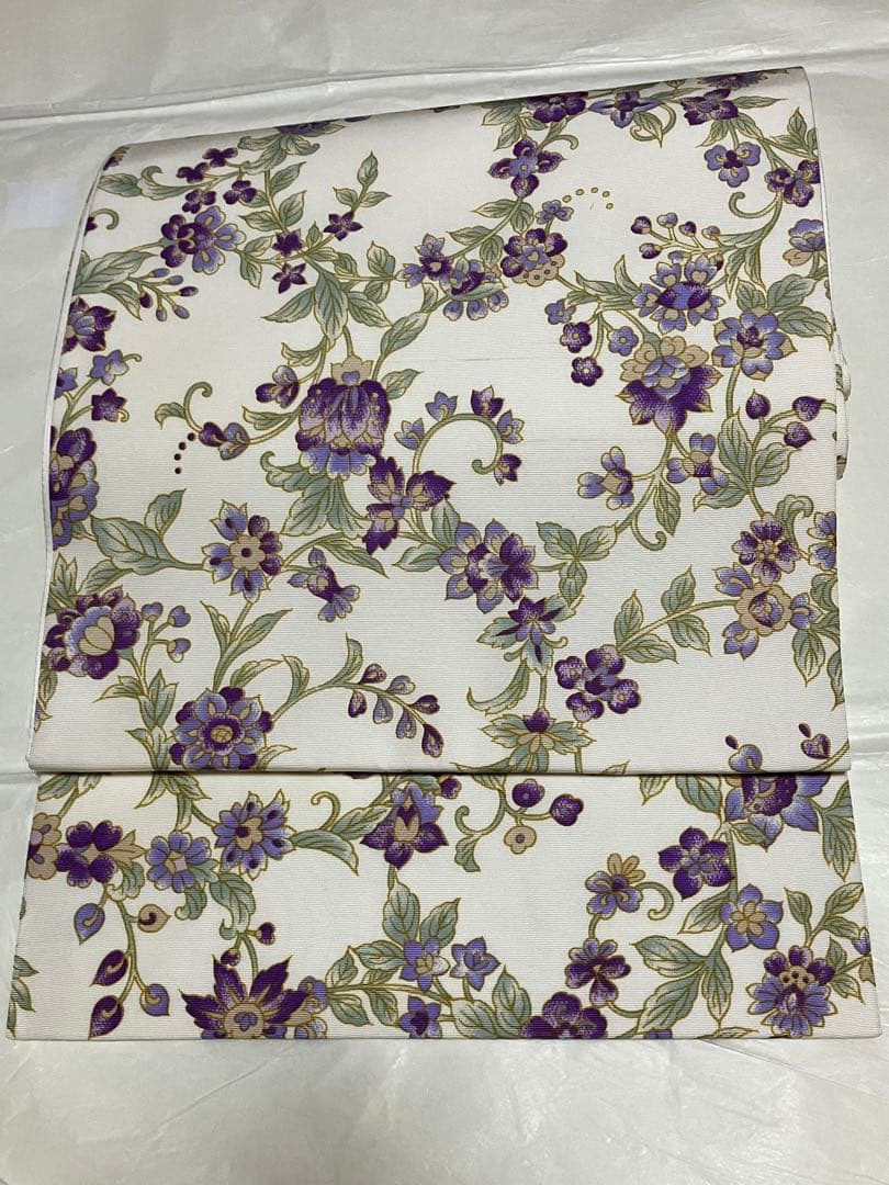 岡重 紫からくさ更紗 袋帯 ひとえにも！