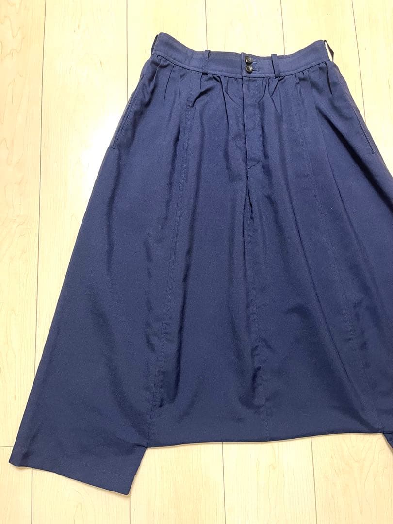 コムデギャルソンコムデギャルソン　サルエルパンツ　ネイビーSサイズ