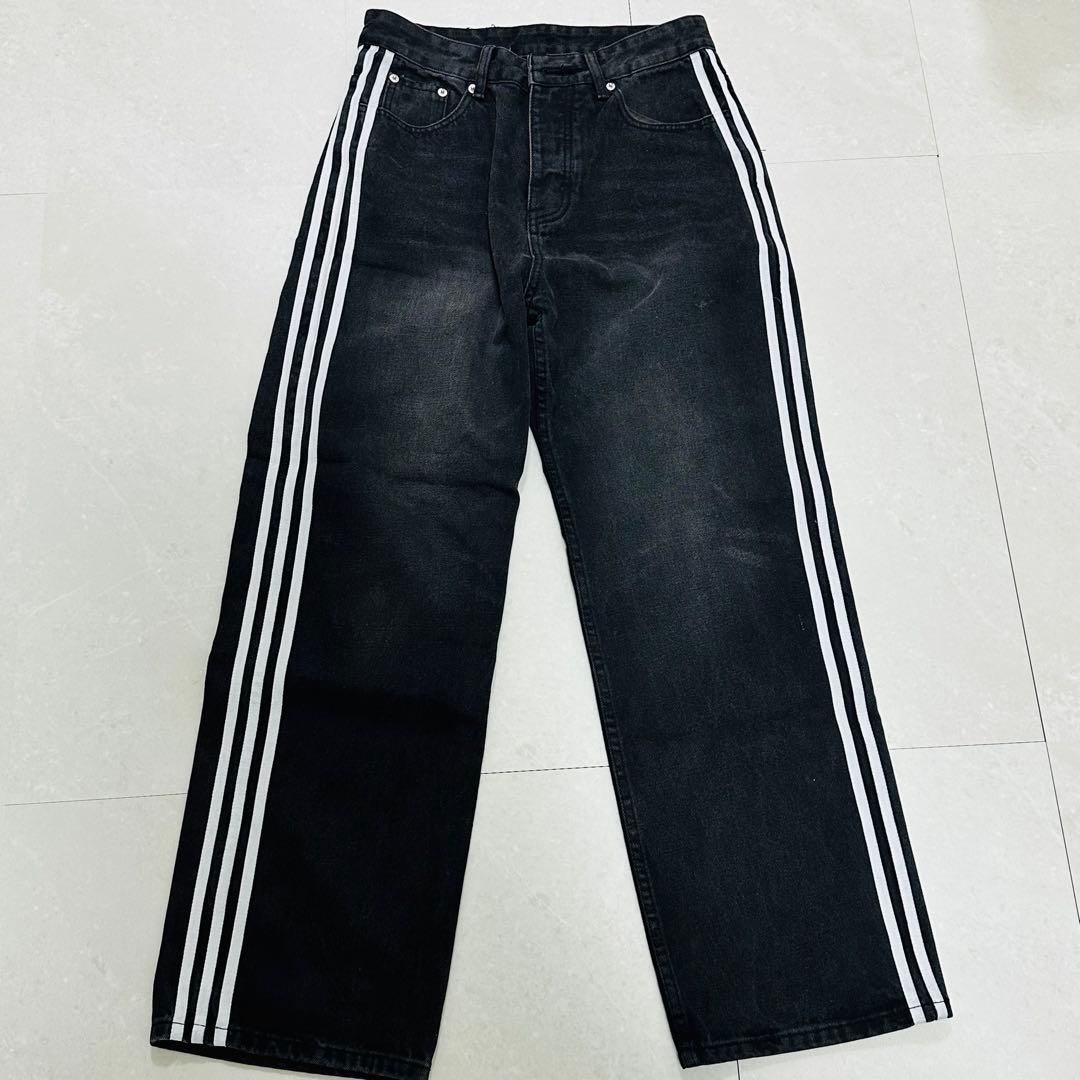 【最終価格】balenciaga adidas スリーストライプ デニム 黒
