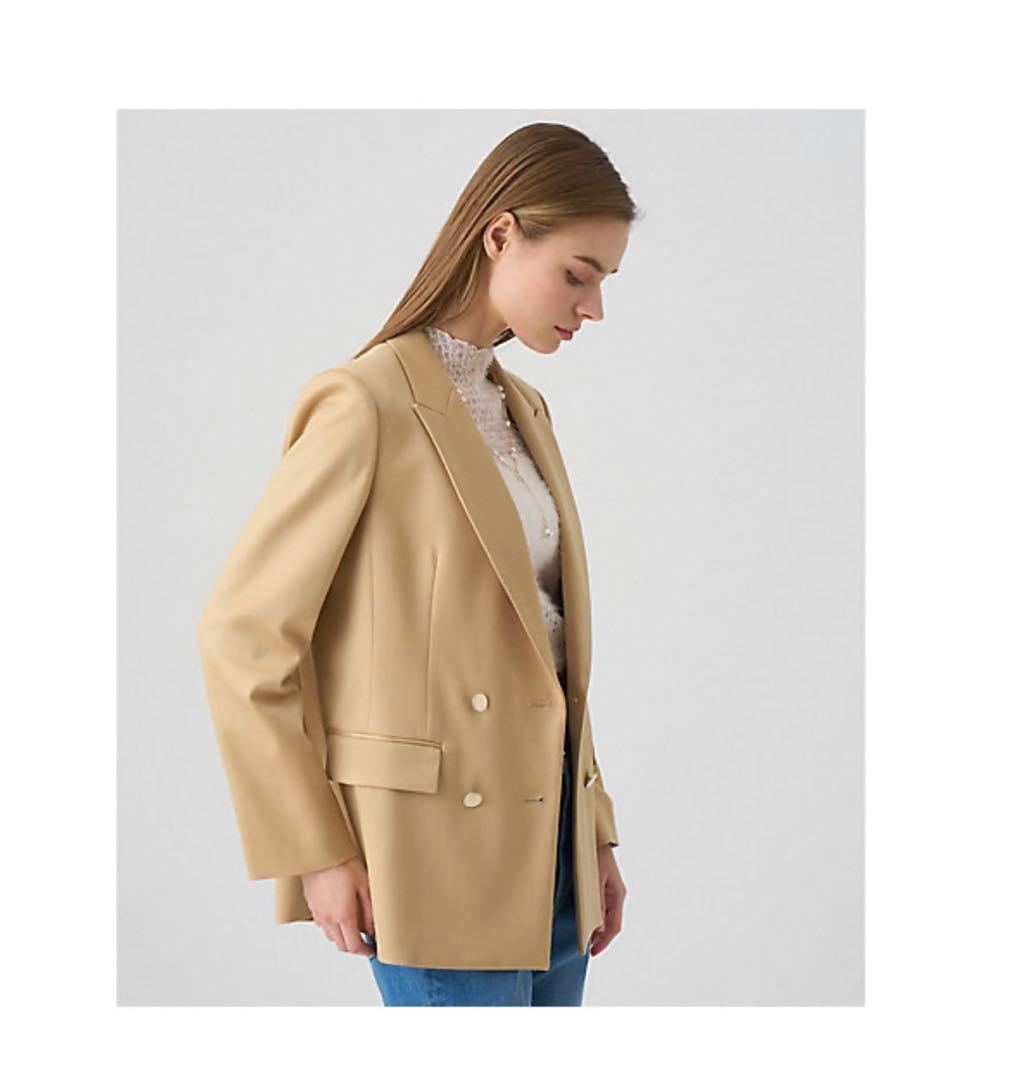 アナイ　ANAYI おしゃれなウールサテンダブル ジャケット新品　サイズ36