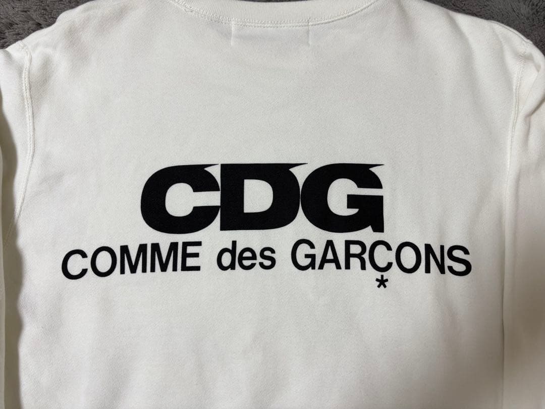 CDG バックロゴプリントスウェット トレーナー　ホワイト　S