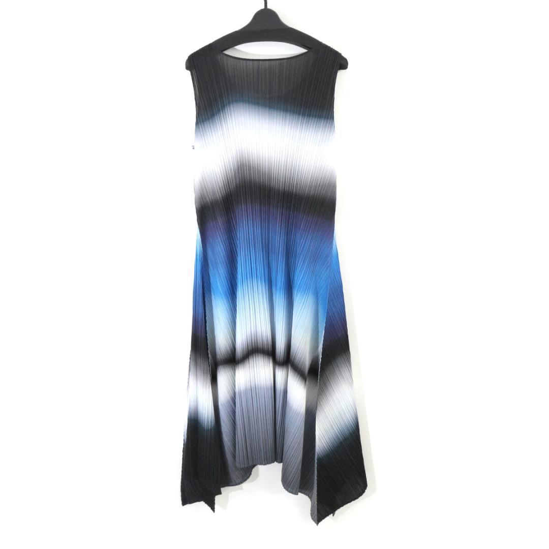 プリーツプリーズ 12AW グラデーションプリントプリーツノースリーブワンピース