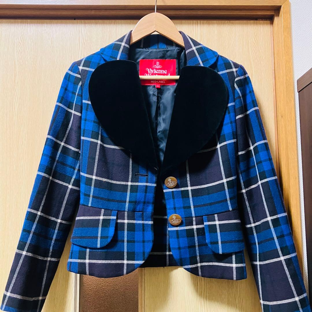 美品　ヴィヴィアンウエストウッド　ラブジャケット　チェック　ベロア　01