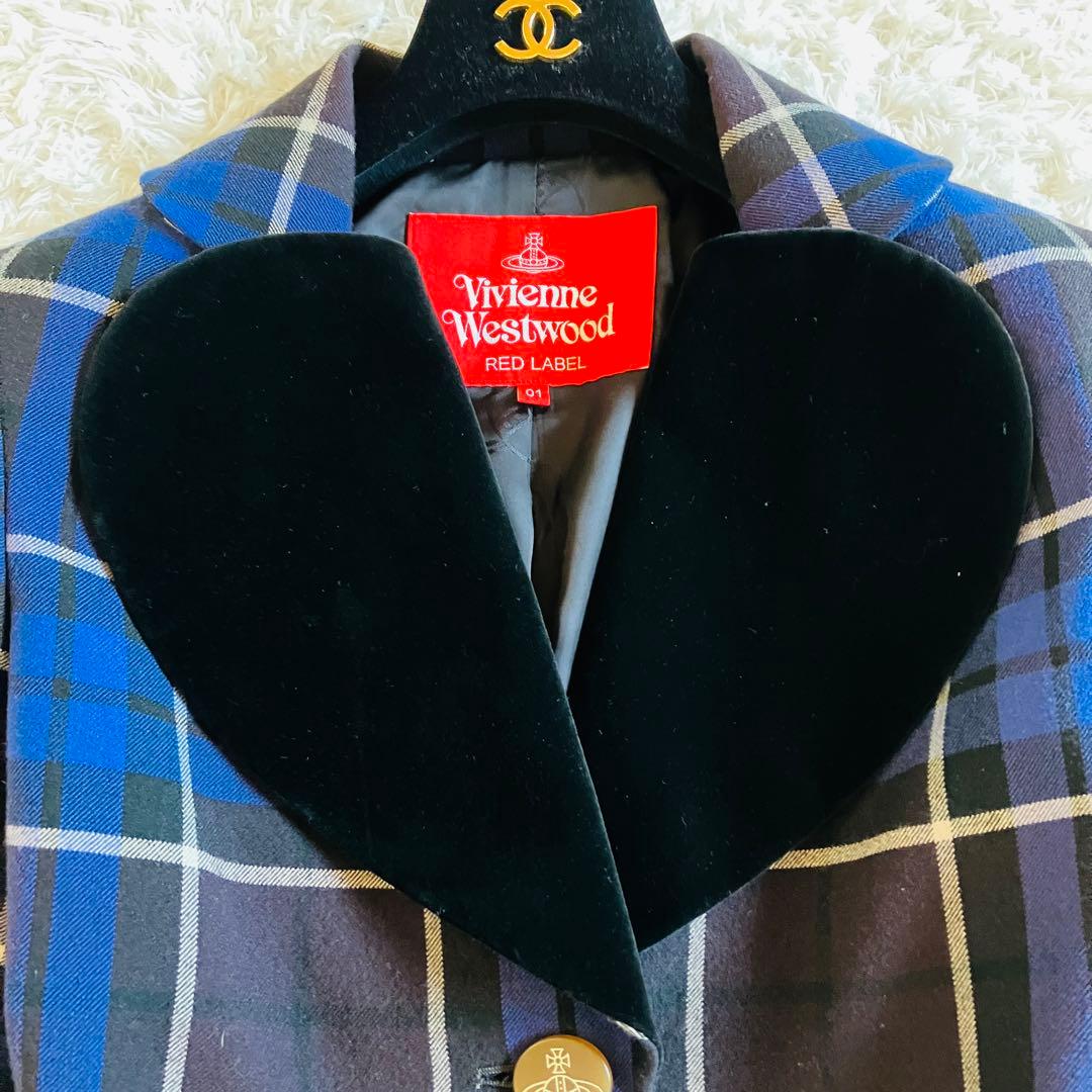 美品　ヴィヴィアンウエストウッド　ラブジャケット　チェック　ベロア　01