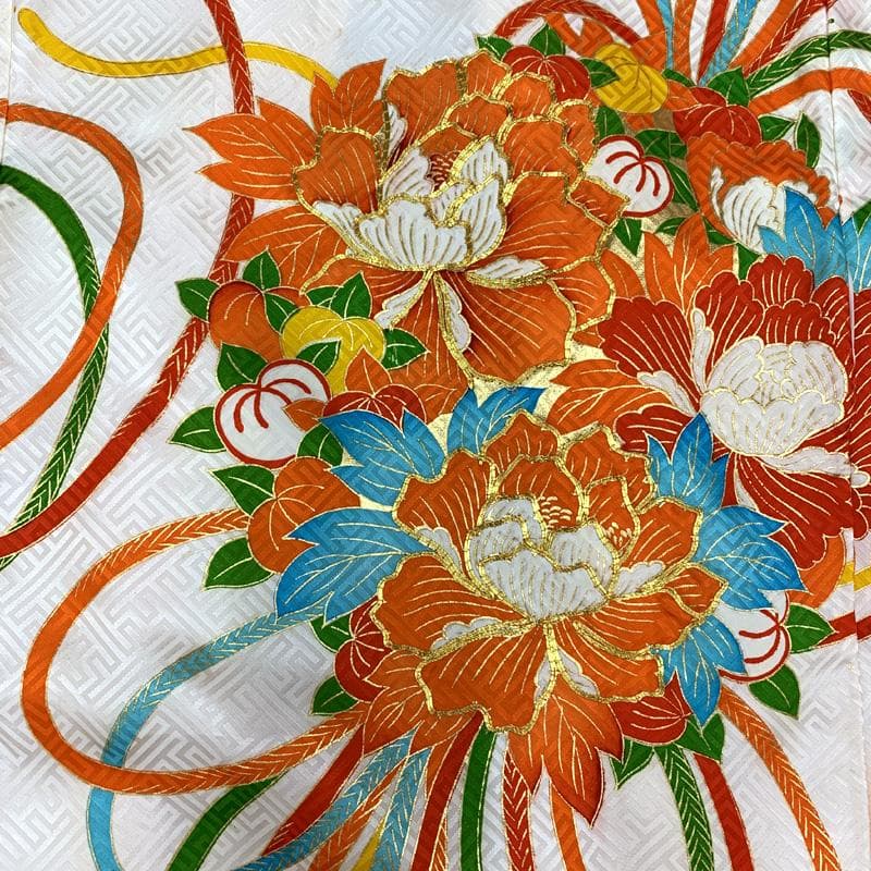 412ax10□お宮参り 女児 祝い着 着物 産着 掛け着 七五三にも□状態良好