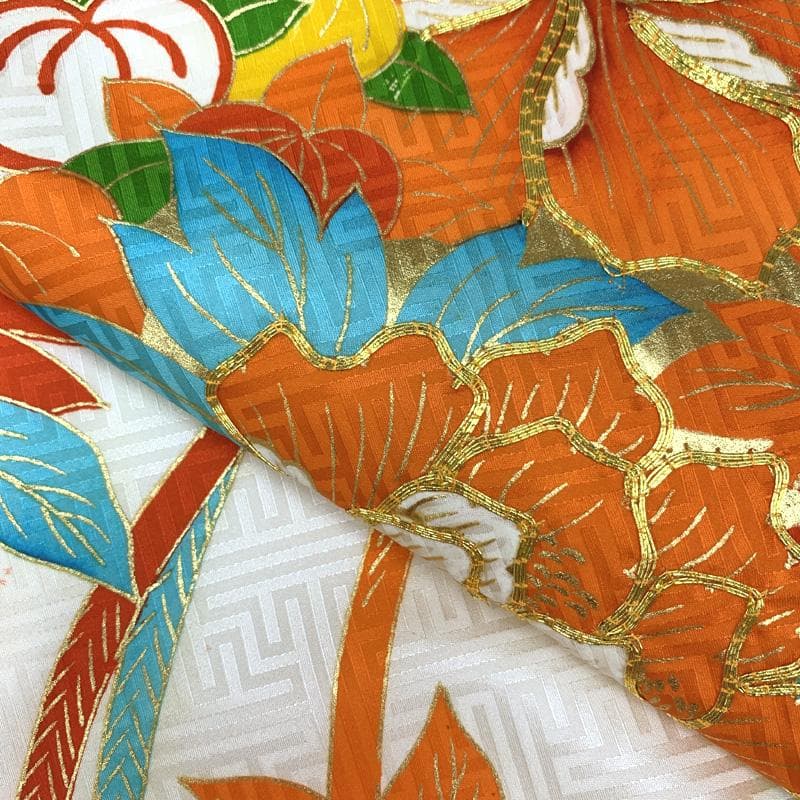 412ax10□お宮参り 女児 祝い着 着物 産着 掛け着 七五三にも□状態良好