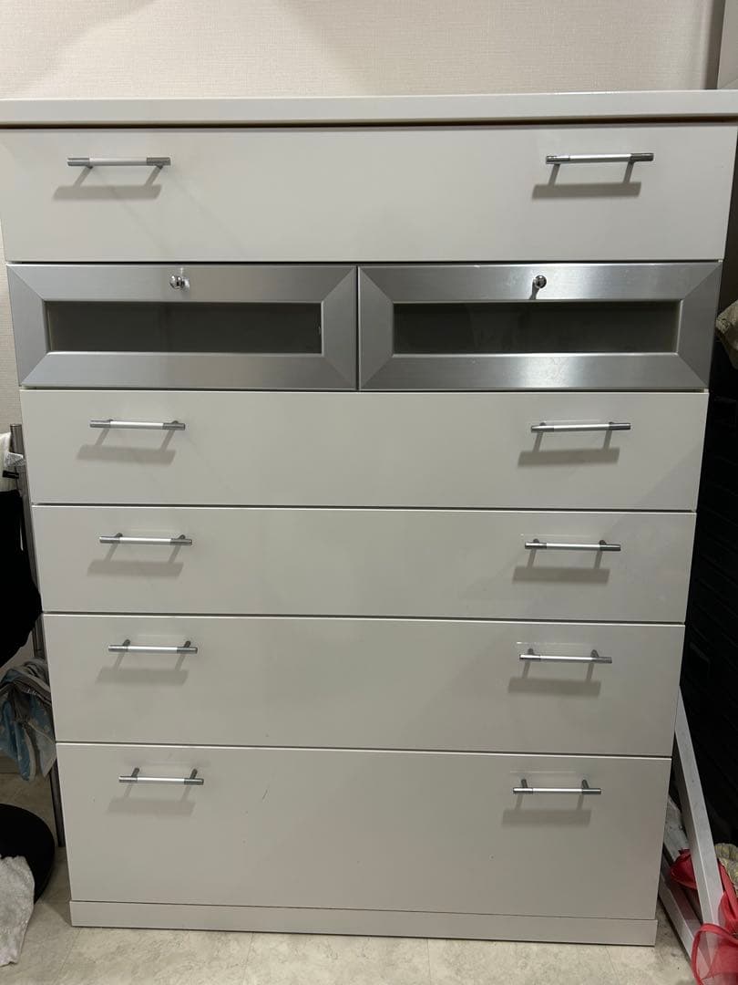 大川家具　ホワイトチェスト タンス 送料込み！　神奈川直接引取の場合は値下げ可能