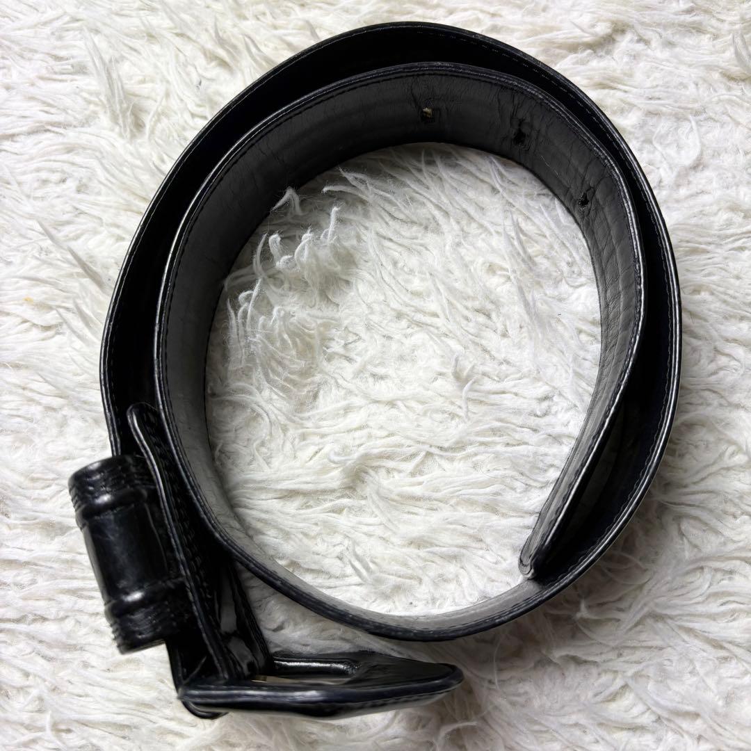 LOEWE ロエベ　アナグラム　黒 レザー 太ベルト サイズ70 スペイン製