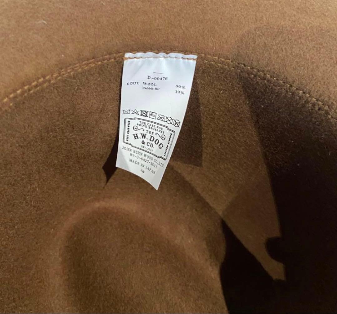 H.W. DOG & CO. ブラウンフェルトハット 38