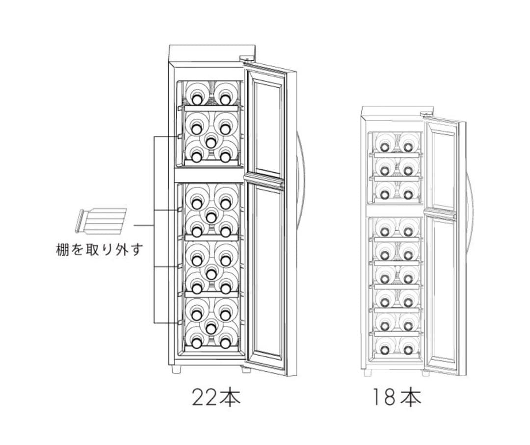 ワインセラー デザインスタイル WF-P18W 18本収納タイプ