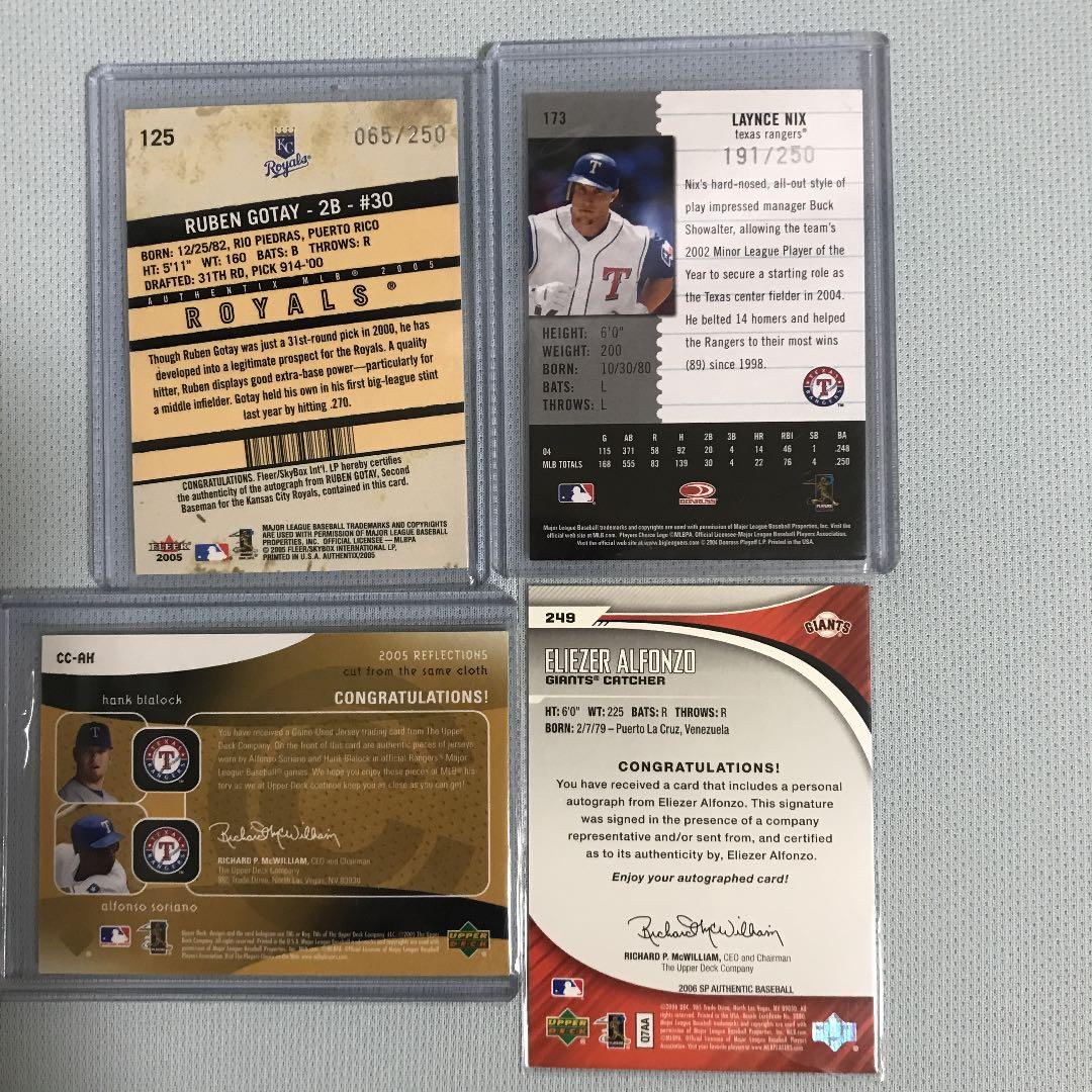 メジャーリーグベースボール トレカ　直筆サインカード