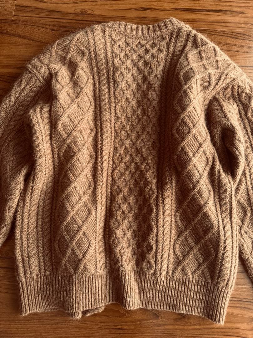 デミリー　ケーブルニット　キャメル　カーディガン