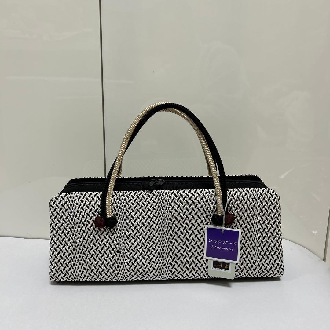 和装バック　利休バッグ　横長の型　小田巻付き　バッグ　組織り　衿秀　和想庵