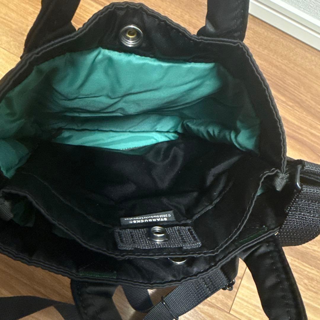 スターバックス ポーター コーヒー ビーン シェイプ ドラム バッグ 黒 コラボ