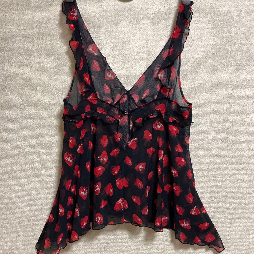 Hysteric Glamour Hysterics黒赤苺シースルーキャミソール