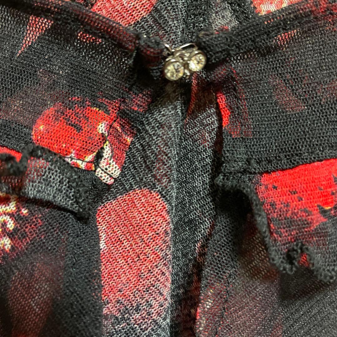 Hysteric Glamour Hysterics黒赤苺シースルーキャミソール