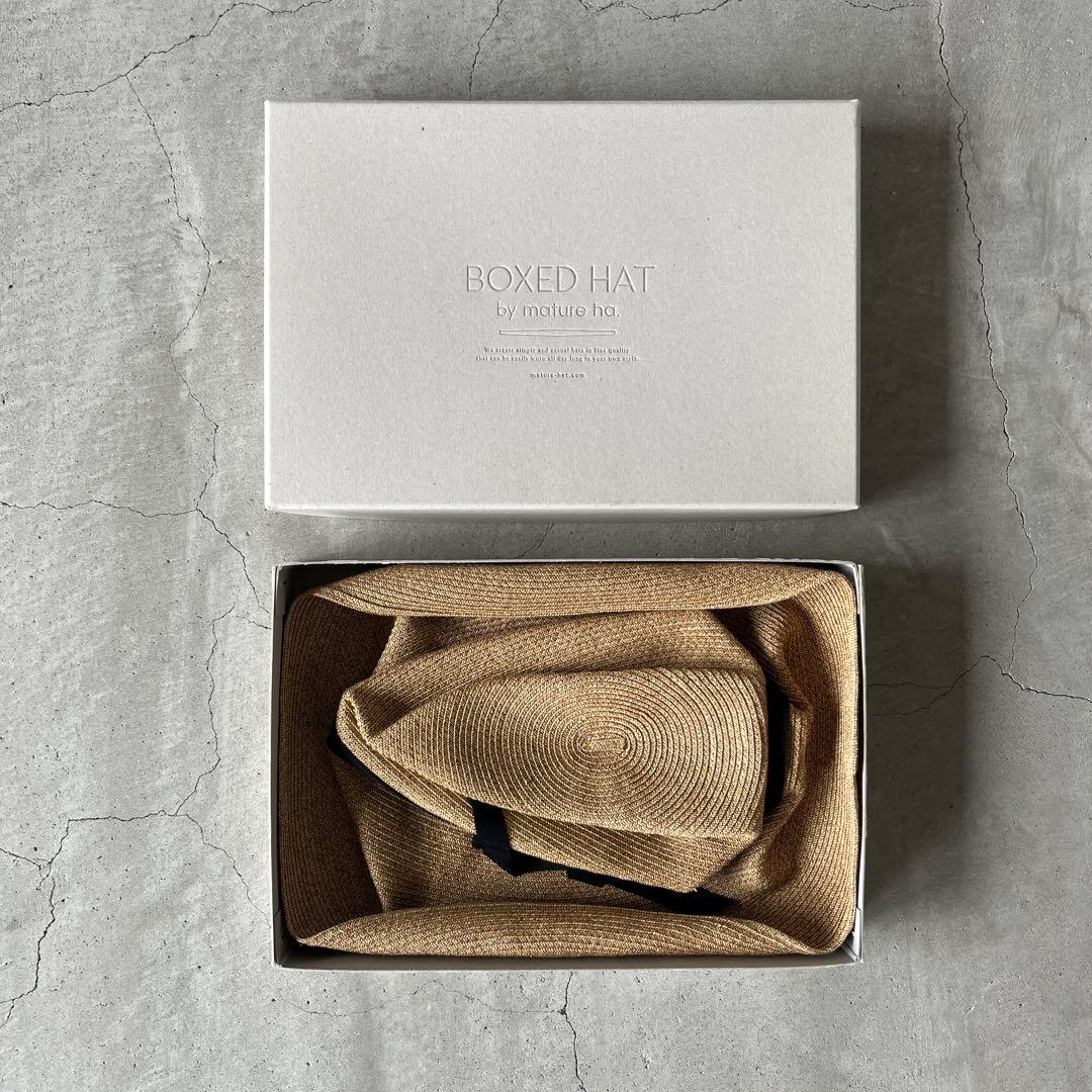 mature ha. BOXED HAT 麦わら帽子つば幅11cmペーパーハット
