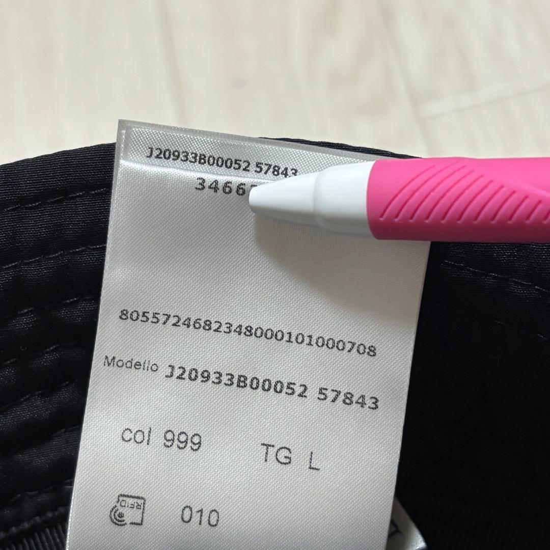 極美品　MONCLER バケットハット　帽子　黒　L 国内正規品 4K67