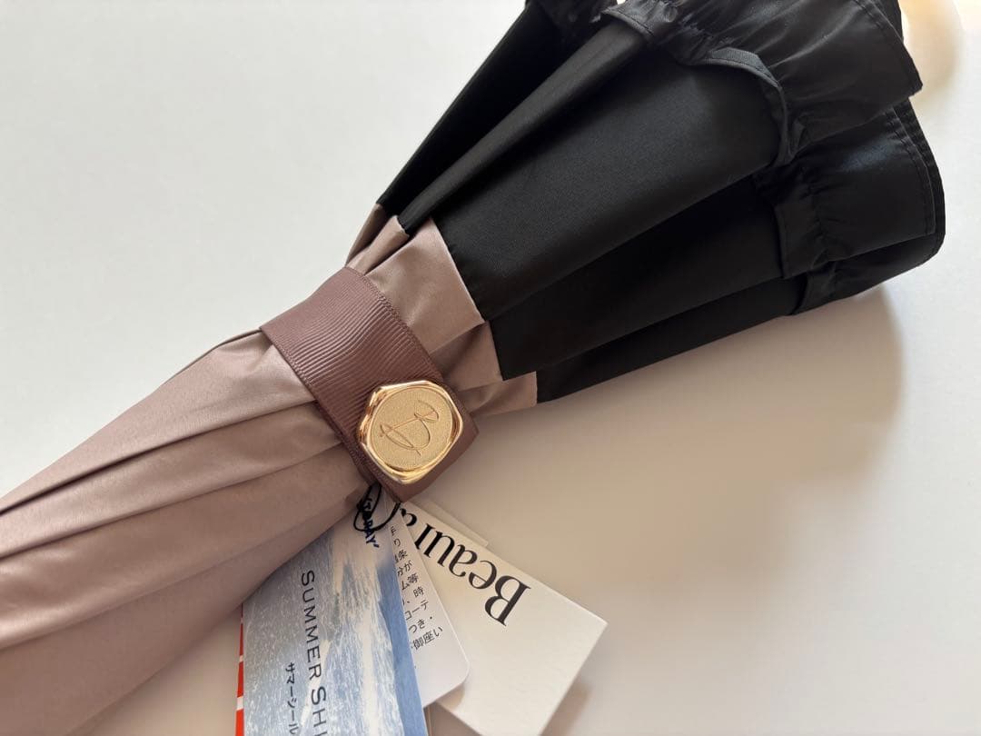 【新品】ビューランス　日傘　サマーシールド　バイカラー　フリル　晴雨兼用