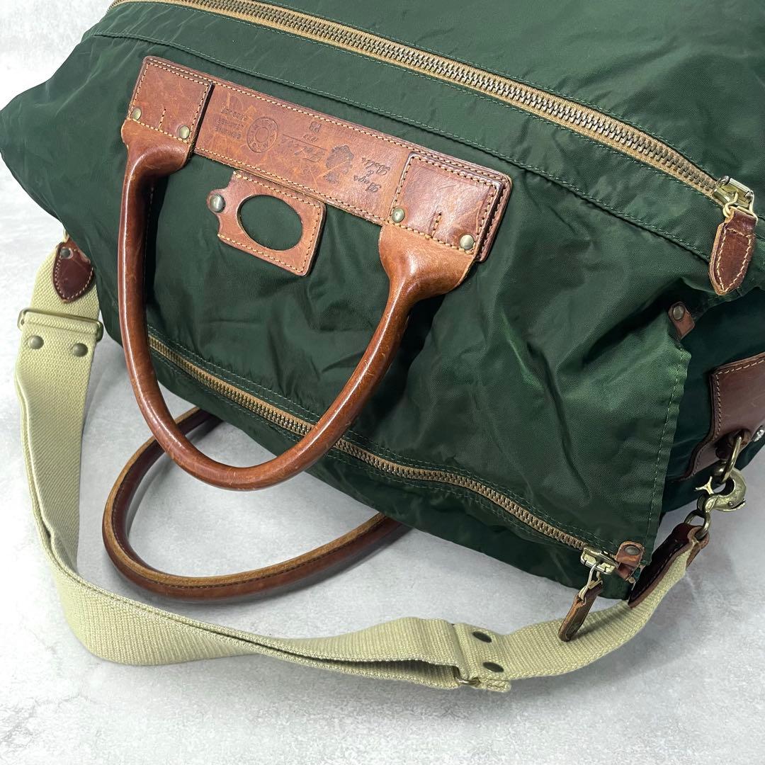 【美品】フェリージ P3 2WAY ボストンバッグ レザー×ナイロン イタリア製