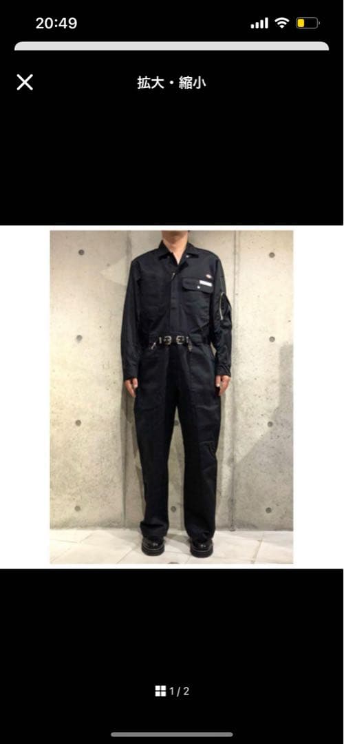 もちTOGA × Dickies ブラック　オーバーオール・ユニセックス