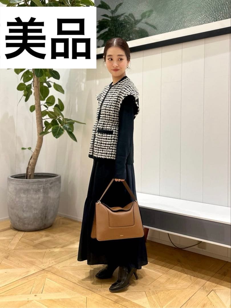 Ballsey美品⭐️ニットコンビツイードフレンチスリーブジレトゥモローランド