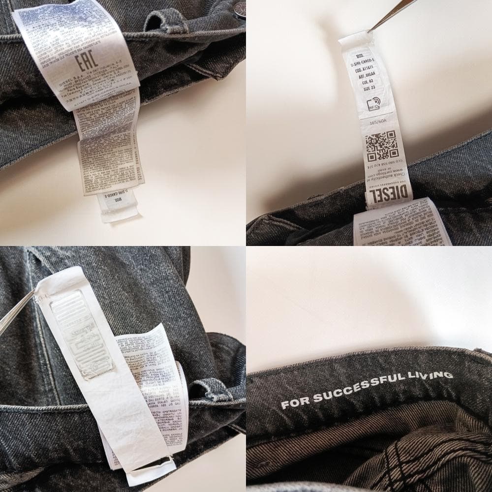 DIESEL D-SIRE-CARGO-S デニムカーゴパンツ ブラック 23