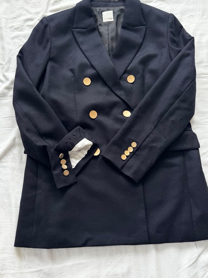 2ndノーリーズ ウール 紺ブレザー ジャケット ネイビー